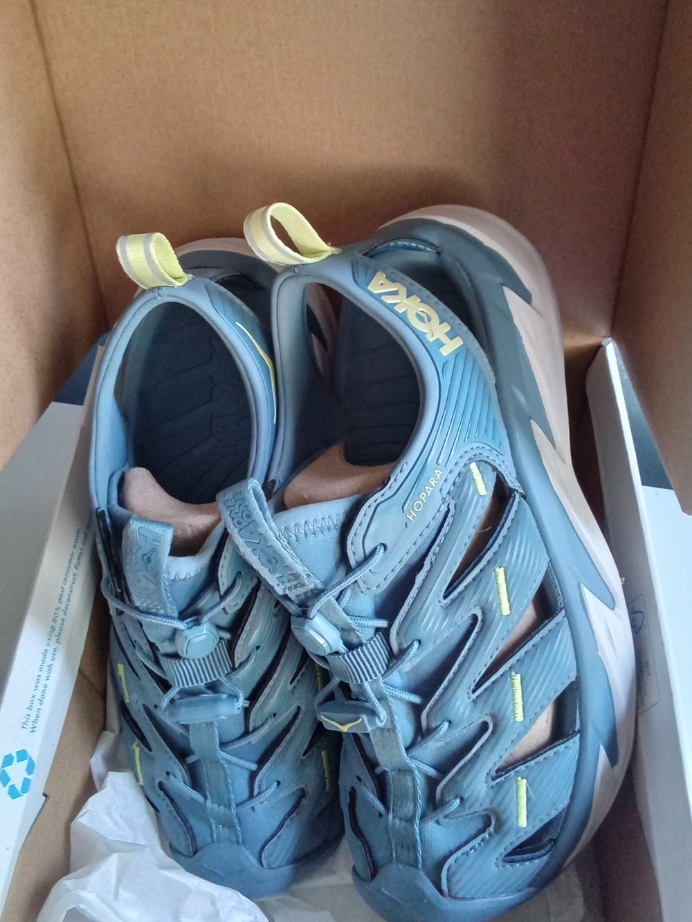 Hoka Hopara Womens Hiking Sandals Blue Lunar Rock 1106535 PBLR